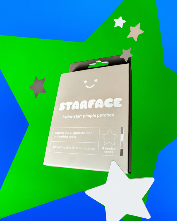 A refill pack of neutral-toned Starface Hydro-Star® pimple patches. Hydrocolloid stars that absorb gunk and shrink spots.